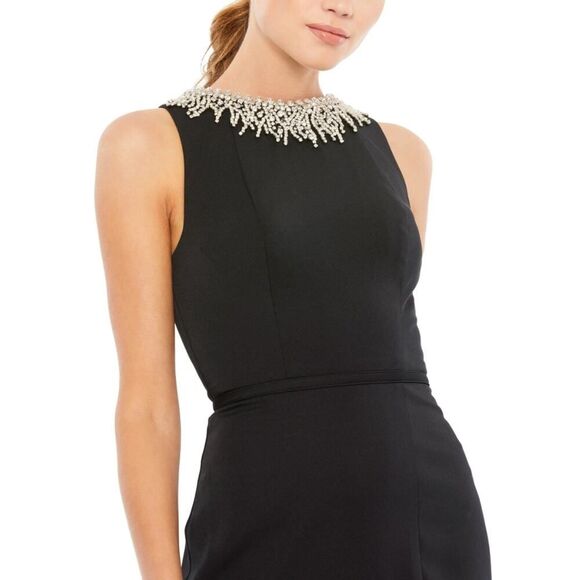 Mac Duggal Sleeveless Rhinestone Collar Column Gown - Size 4 - NWT - Picture 3 of 6